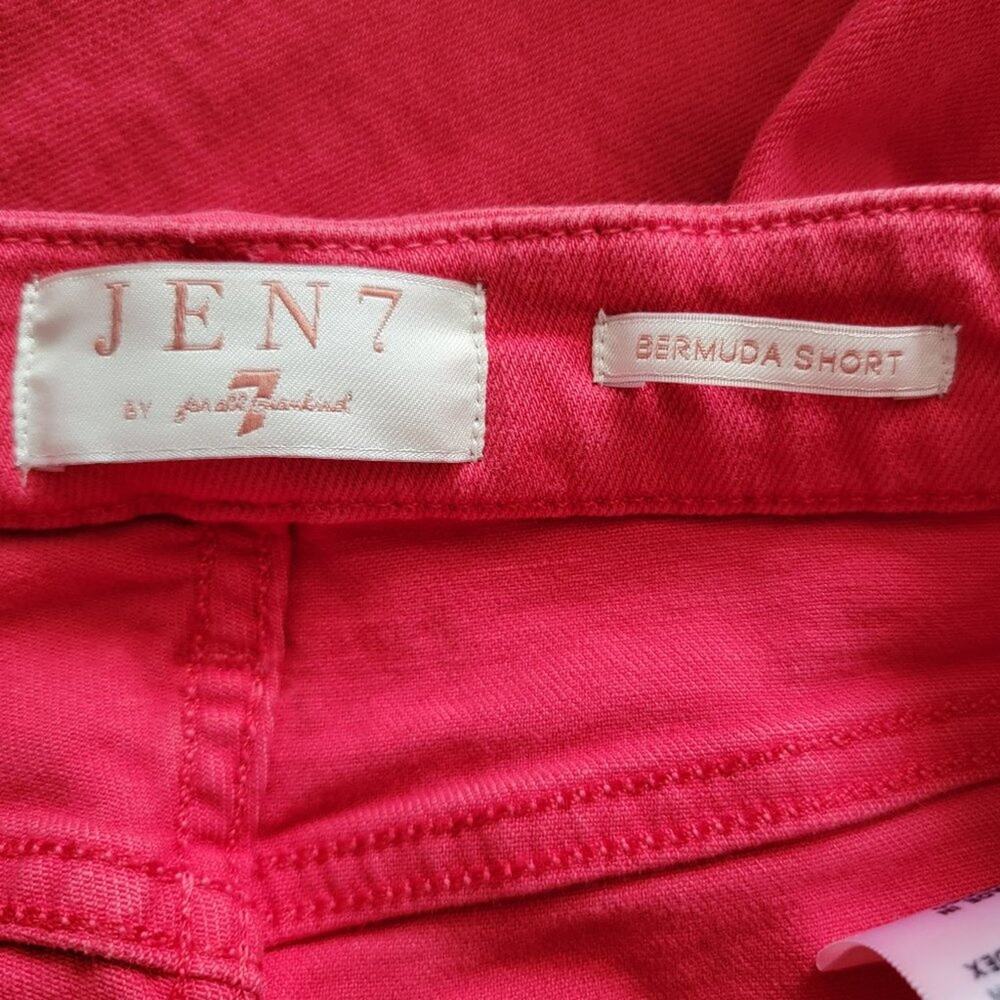 Jen 7 by 7 For All Mankind Red Jean Rolled Cuff Bermuda Shorts - Picture 14 of 16